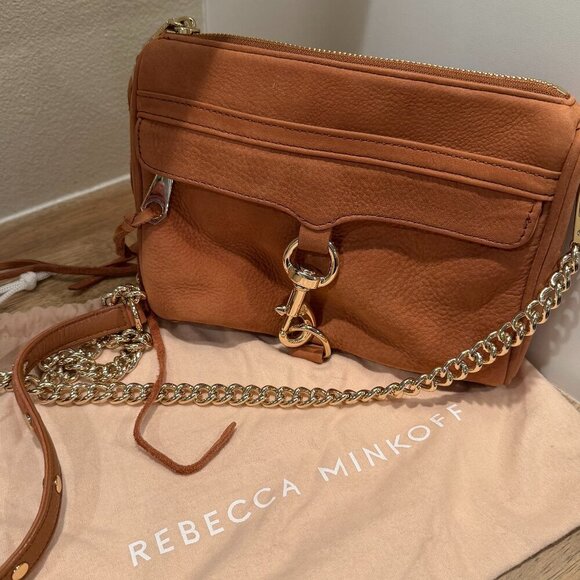 Rebecca Minkoff Handbags - Rebecca Minkoff Mini MAC Tan Suede Crossbody Bag with Tassels